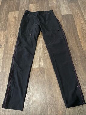 Scrubstar Black Cargo Pants with Pink Stitching